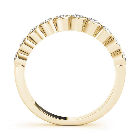 Yellow gold Bezel Set Round Diamond Eternity Band