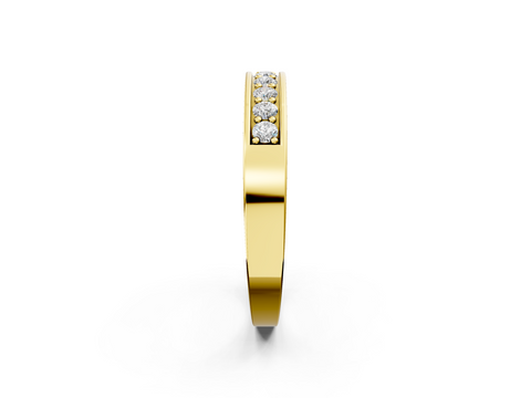 Yellow gold Channel-Set Round Diamond Eternity Band with Shared Prong Setting