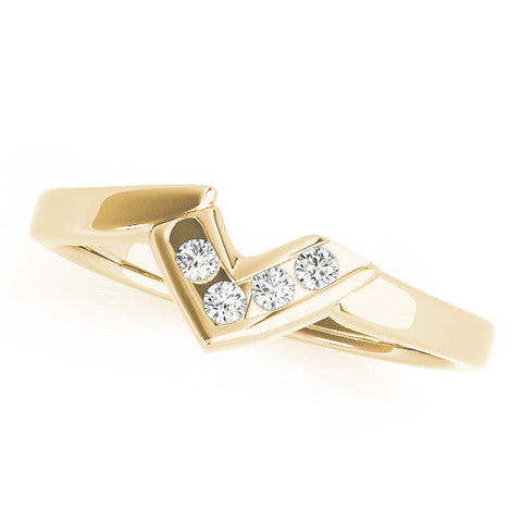 Yellow gold Channel-Set Round Diamond Twist Band