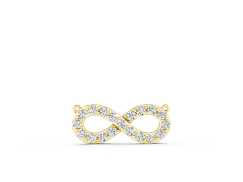 Yellow gold Infinity Pendant with Round Diamond Pavé Setting