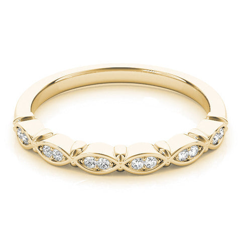 Yellow gold Marquise Diamond Bezel Set Eternity Band