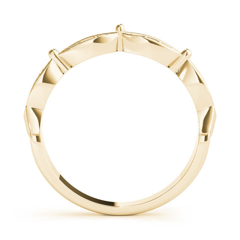 Yellow gold Marquise Diamond Pavé Eternity Band with Bezel Setting