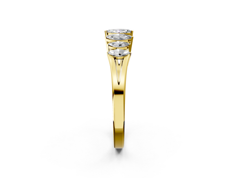 Yellow gold Marquise Diamond Prong-Set Half-Eternity Band