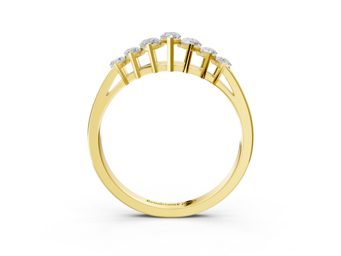 Yellow gold Marquise Diamond Prong-Set Half-Eternity Band