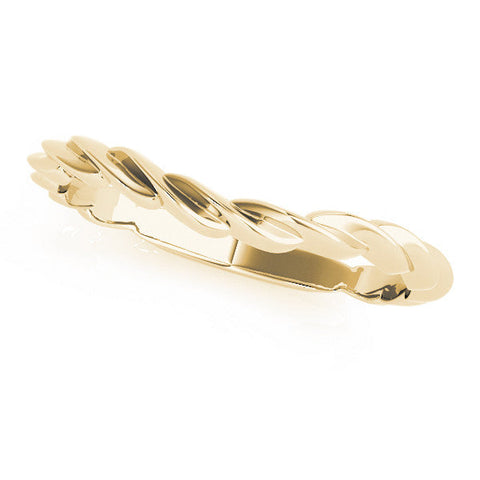 Yellow gold Marquise Diamond Twist Eternity Band with Bezel Setting