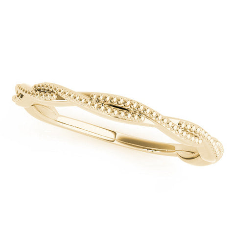 Yellow gold Milgrain Twist Beaded Band