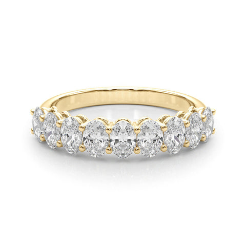 Yellow gold Oval Diamond Prong-Set Eternity Band