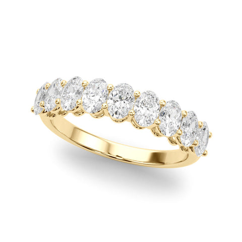 Yellow gold Oval Diamond Prong-Set Eternity Band