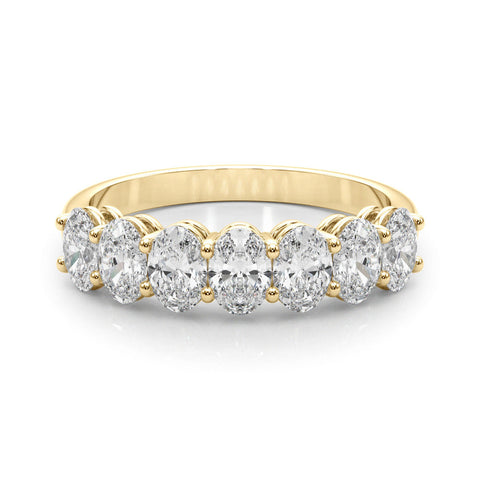 Yellow gold Oval Diamond Shared Prong Eternity Band