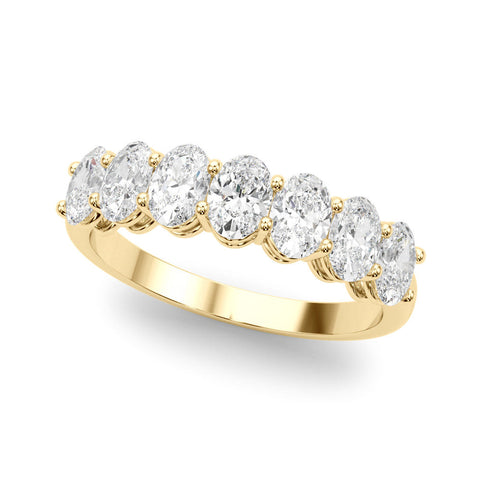 Yellow gold Oval Diamond Shared Prong Eternity Band