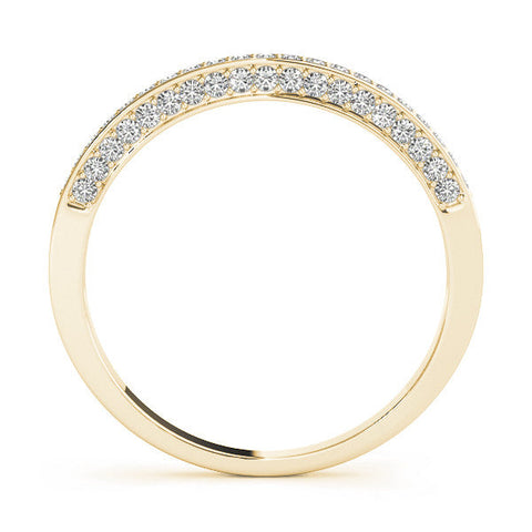 Yellow gold Pavé Round Diamond Channel Set Eternity Band