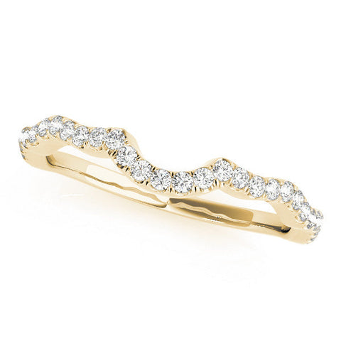 Yellow gold Pavé Round Diamond Curved Eternity Band