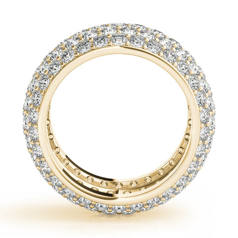 Yellow gold Pavé Round Diamond Wide Band with Micro-Prong Setting