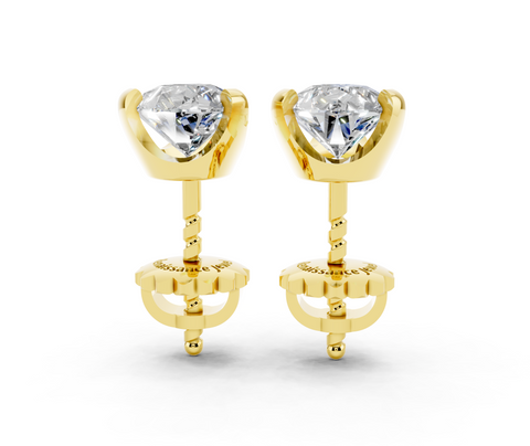 Yellow gold Pear Brilliant Diamond Stud Earrings