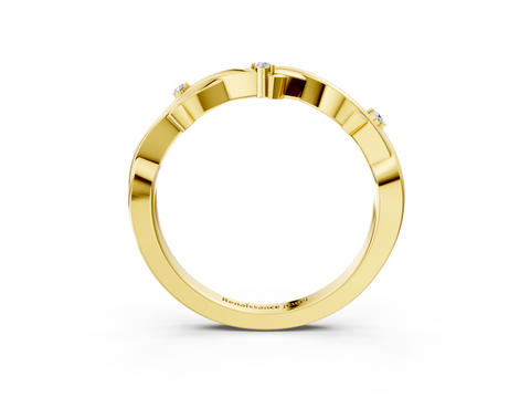 Yellow gold Prong Set Round Diamond Twist Band