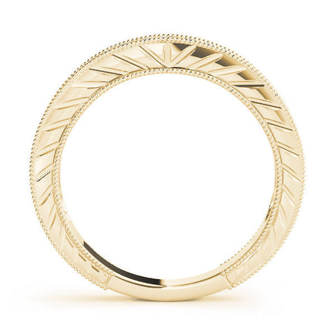 Yellow gold Round Cut Diamond Milgrain Eternity Band with Channel Setting
