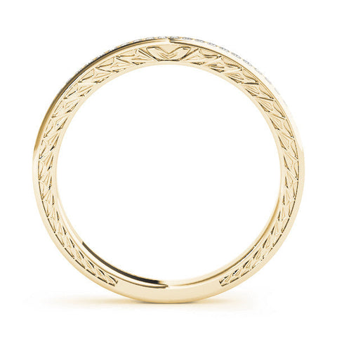 Yellow gold Round Cut Diamond Pavé Eternity Band with Channel Setting