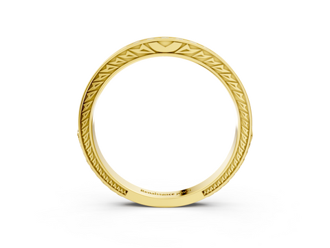 Yellow gold Round Cut Diamond Pavé Eternity Band with Channel Setting