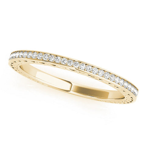 Yellow gold Round Cut Diamond Pavé Eternity Band with Channel Setting