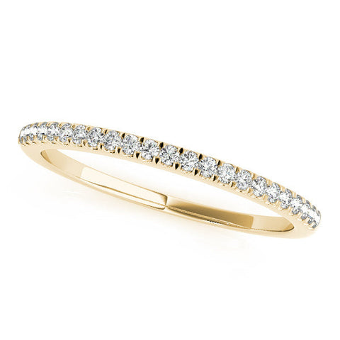 Yellow gold Round Cut Diamond Pavé Eternity Band with Micro Prong Setting