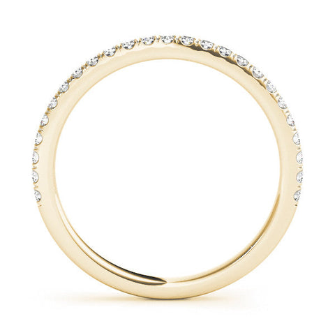 Yellow gold Round Cut Diamond Pavé Eternity Band with Shared Prong Setting