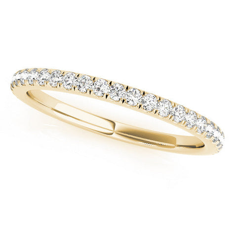 Yellow gold Round Cut Diamond Pavé Eternity Band with Shared Prong Setting