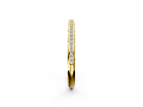 Yellow gold Round Diamond Channel Set Eternity Band with Filigree Detailing