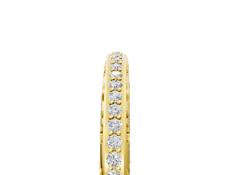 Yellow gold Round Diamond Channel Set Eternity Band with Filigree Detailing