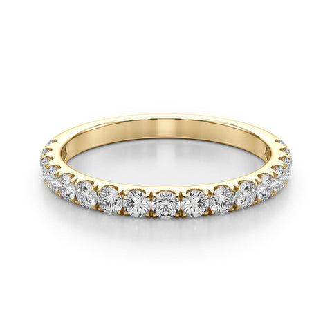Yellow gold Round Diamond Eternity Band with Prong Setting