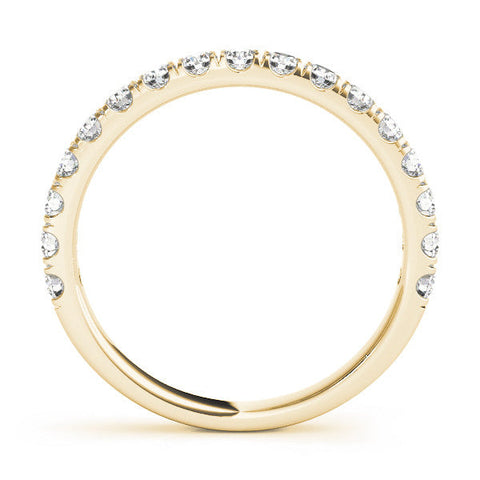 Yellow gold Round Diamond Eternity Band with Prong Setting
