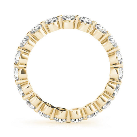 Yellow gold Round Diamond Eternity Band with Scalloped Prong Setting