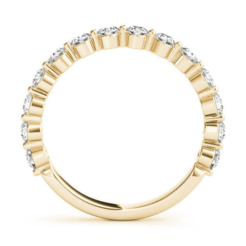 Yellow gold Round Diamond Eternity Band with Shared Prong Setting