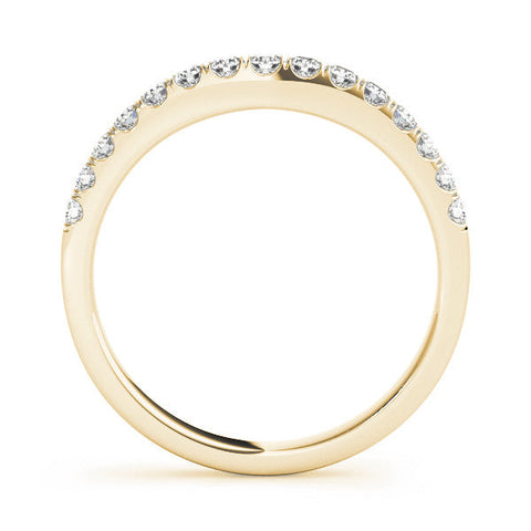 Yellow gold Round Diamond Half Eternity Band with Pavé Setting