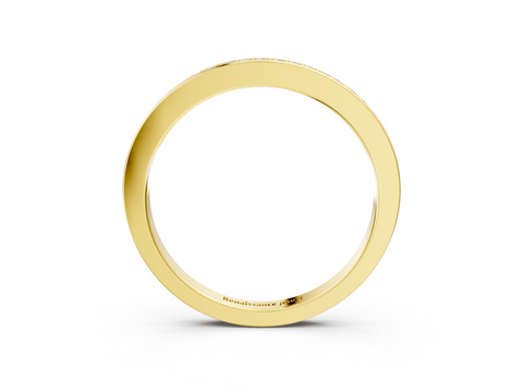 Yellow gold Round Diamond Half Eternity Pavé Band