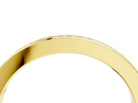 Yellow gold Round Diamond Half Eternity Pavé Band