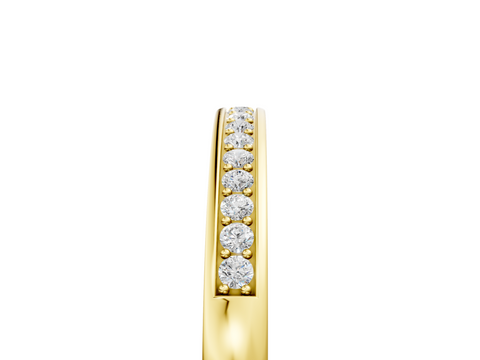 Yellow gold Round Diamond Half Eternity Pavé Band