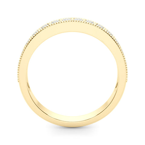 Yellow gold Round Diamond Milgrain Pavé Eternity Band