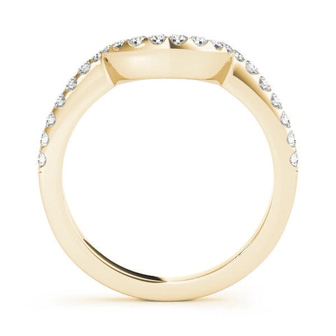 Yellow gold Round Diamond Pavé Curved Eternity Band