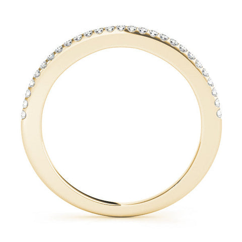 Yellow gold Round Diamond Pavé Eternity Band with Micro Prong Setting