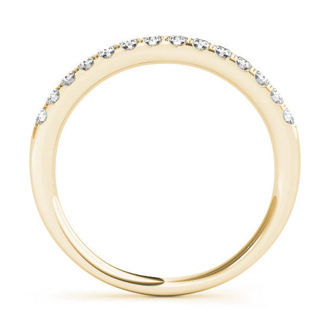 Yellow gold Round Diamond Pavé Eternity Band with Shared Prong Setting