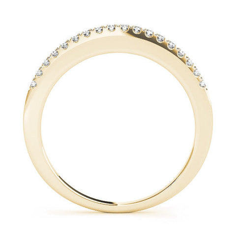 Yellow gold Round Diamond Pavé Eternity Band with U-Prong Setting