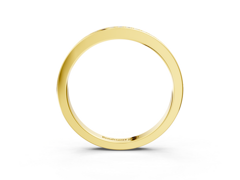 Yellow gold Round Diamond Pavé Set Eternity Band with Channel Setting