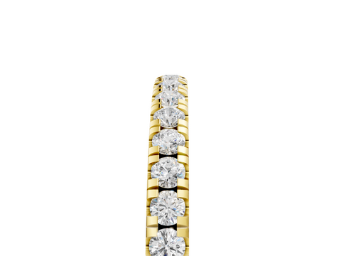 Yellow gold Round Diamond Pavé Set Half Eternity Band with Shared Prong Setting