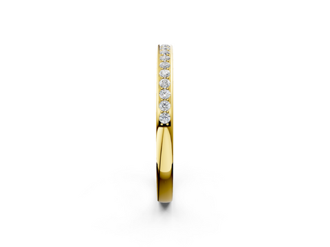 Yellow gold Round Diamond Pavé Set Half-Eternity Band