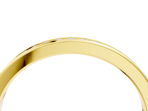 Yellow gold Round Diamond Pavé Set Half-Eternity Band