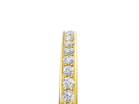 Yellow gold Round Diamond Pavé Set Half-Eternity Band