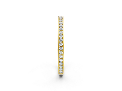 Yellow gold Round Diamond Pave Set Eternity Band