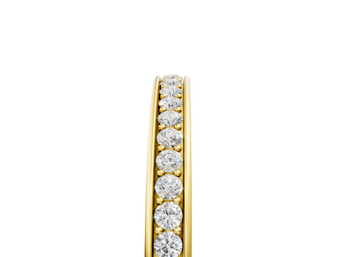 Yellow gold Round Diamond Pave Set Eternity Band