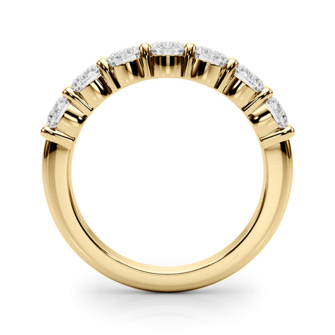 Yellow gold Round Diamond Prong Set Half-Eternity Band