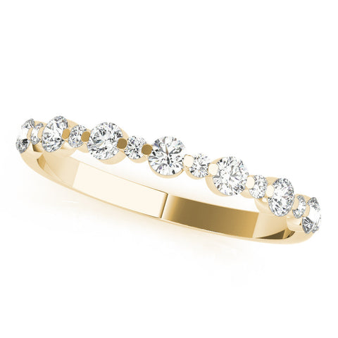 Yellow gold Round Diamond Scalloped Prong Set Eternity Band